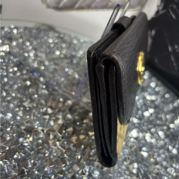 Gucci vintage 1973 Continental wallet Diamante canvas and black leather EUC - Picture 5 of 16